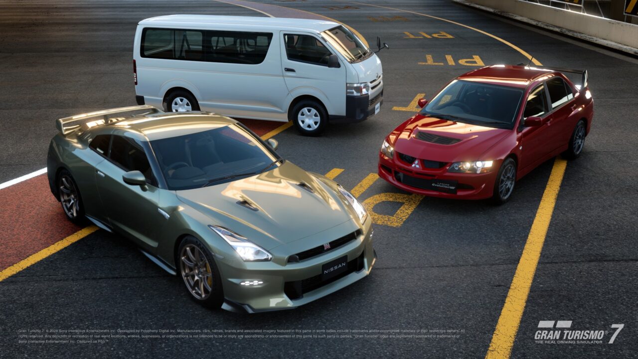『グランツーリスモ7』、「ランエボ VIII MR GSR ’04」、「R35 GT-R ’24」、「ハイエース Van」が追加