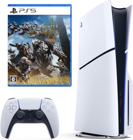 Amazonで、PS5本体と『モンハンワイルズ』のセット商品が3,300円OFFにの画像